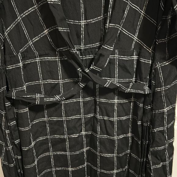 Long Tall Sally Black Dress Twist Detail Check Woven Plus Size 20 - Picture 5 of 9